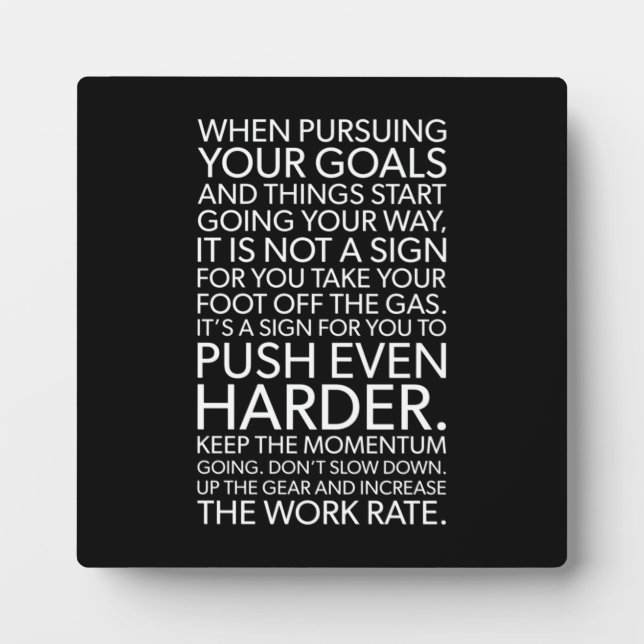 Plaque Photo Push Harder - Motivation (Devant)