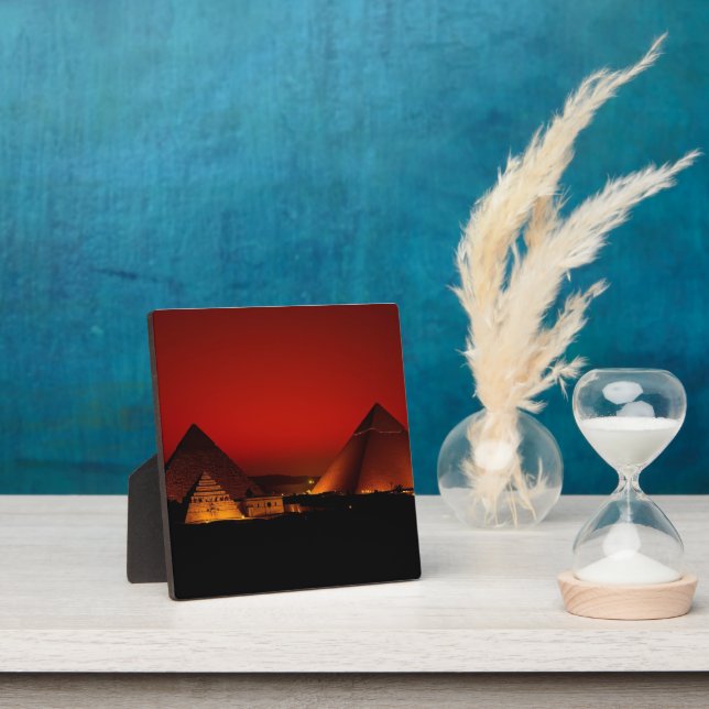 Plaque Photo Pyramides au coucher de soleil rouge (Insitu)