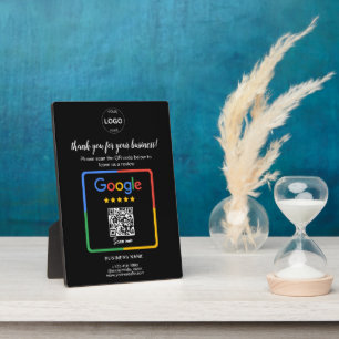 Plaque Photo Qr Code Google Commentaires Logo d'entreprise