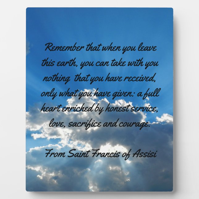 Plaque Photo Quand Vous Partez (Devant)