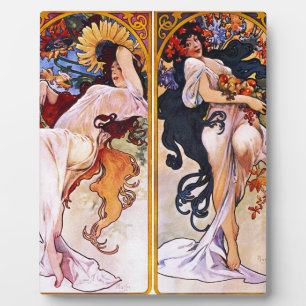 Plaque Photo Quatre Saisons par Alfons Mucha Art Déco Nouveau