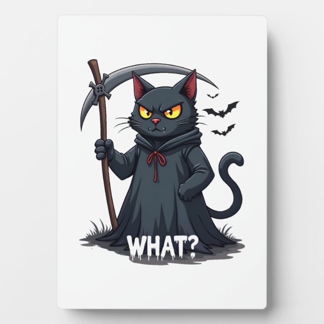 Plaque Photo Quel Chat Chat Noir Halloween Chat Effrayant Chat  (Devant)