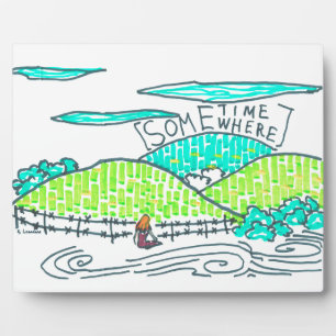 Plaque Photo Quelque part / Caricature quelque peu verte