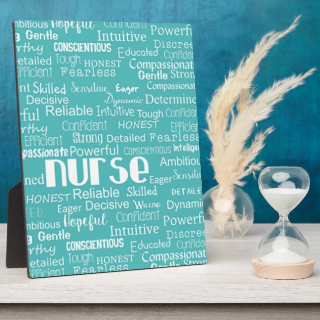 Plaque Photo Qu'est-ce qu'une infirmière..... en bleu (Côté)