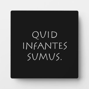 Plaque Photo Quid infantes sumus