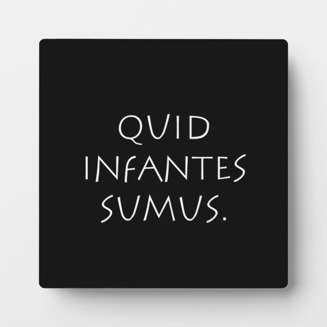 Plaque Photo Quid infantes sumus (Devant)