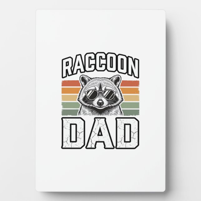Plaque Photo Raccoon Dad Vintage Engraving Retro Vector Design_ (Devant)