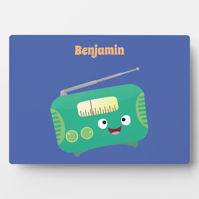 Plaque Photo Radio dessin animé rétro drôle mignon (Devant)