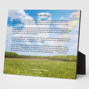 Plaque photo Rainbow Bridge personnalisée, Chien f