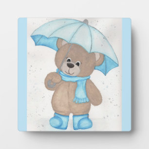 Plaque Photo Rainy Daze Teddy Bear