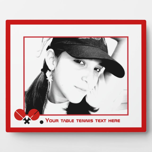 Plaque Photo Raquettes de ping-pong de ping-pong et photo à bal (Devant)