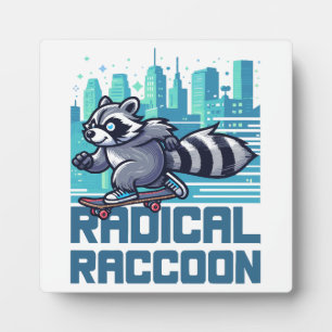 Plaque Photo Raton laveur radical skateboardeur urbain