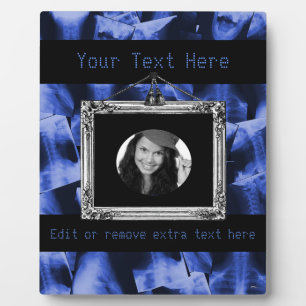 Plaque Photo Rayé X - Bleu électromagnétique