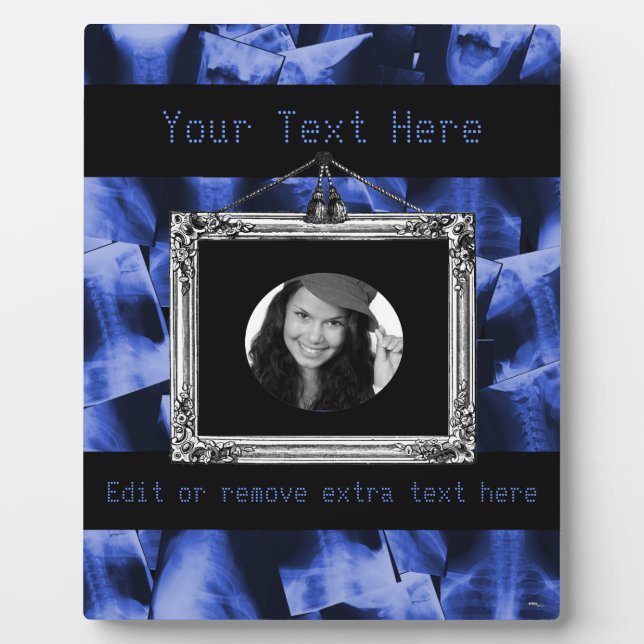 Plaque Photo Rayé X - Bleu électromagnétique (Devant)