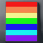 Plaque Photo Rayures arc-en-ciel<br><div class="desc">Ce magnifique produit Rainbow Stripes présente un design numériquement dans les couleurs rouge, orange, jaune, vert, bleu royal, bleu ciel et violet. N'hésitez pas à ajouter vos propres mots et/ou photos via les outils de personnalisation de Zazzle. Cette conception est également disponible sur plus de 100 autres types de produits,...</div>