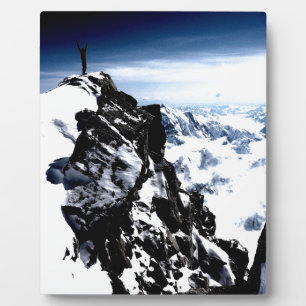 Plaque Photo Réalisation de l'alpiniste hiver de neige