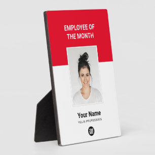 Plaque Photo Red Custom Employee of the Month Photo Awards