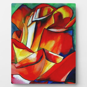 Plaque Photo Red France Libre rose aquarelle art