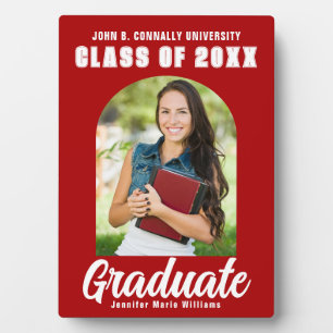 Plaque Photo Red Graduate Modern Arch Graduate Party Photo