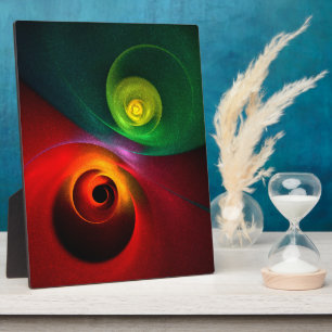 Plaque Photo Red Green Yin Yang Moderne Motif d'art Abstrait #2