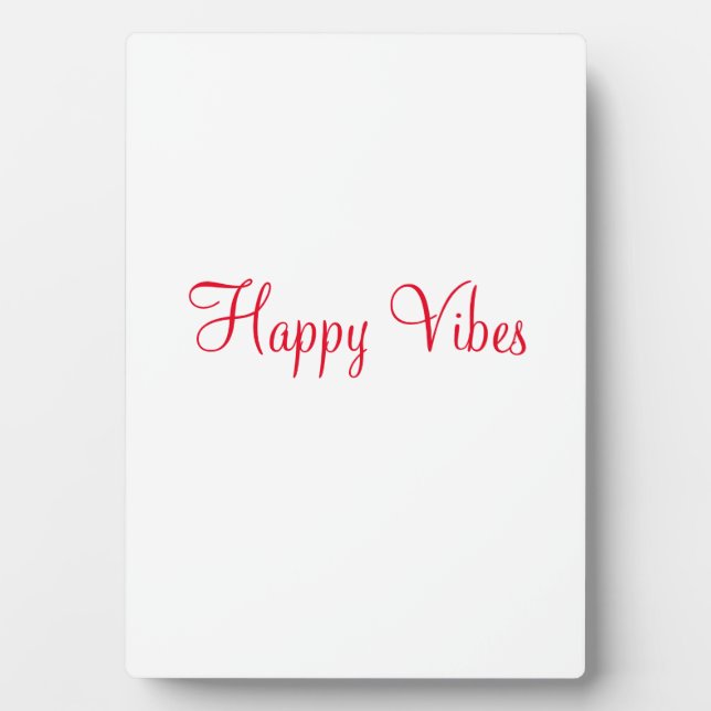 Plaque Photo Red happy vibes vacances simple minimum calligraph (Devant)