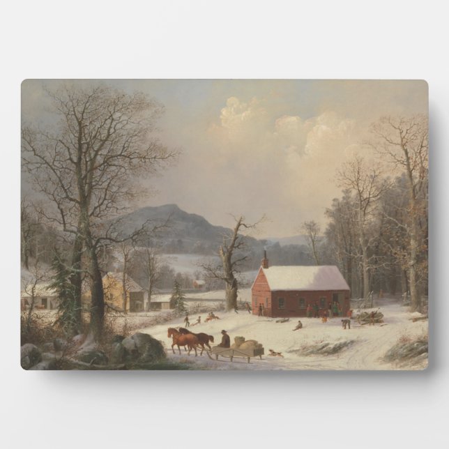 Plaque Photo Red School House (Scène de campagne) 1858 (Devant)
