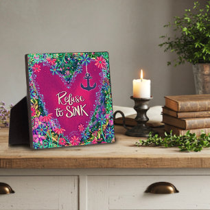 Plaque Photo Refus floral rose pour couler l'inspirété Ancre