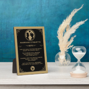 Plaque Photo Règles de mariage drôles pour jeunes mariés victor