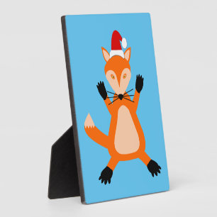 Plaque Photo Renard de Noël mignon
