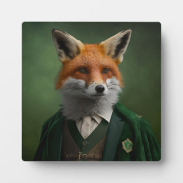 Plaque Photo Renard rouge dans un costume vert St. Patrick's Da