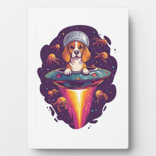 Plaque Photo Rencontre de chien Beagle intergalactique