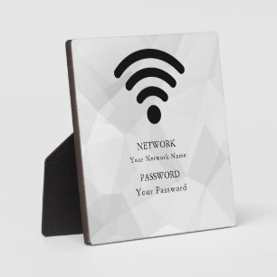 Plaque Photo Réseau Wifi d'Affaires Moderne et Mot de Passe Noi