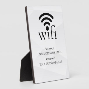 Plaque Photo Réseau Wifi d'entreprise moderne et mot de passe N