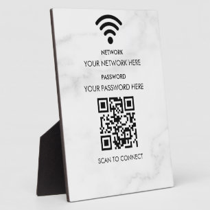 Plaque Photo Réseau Wifi d'entreprise moderne et mot de passe N