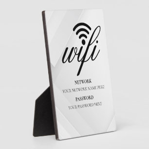 Plaque Photo Réseau Wifi d'entreprise moderne et mot de passe N