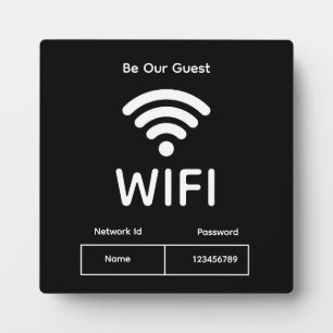 Plaque Photo Réseau Wifi et Mot de Passe Entreprise Vente au Dé