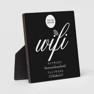 Plaque Photo Réseau Wifi et mot de passe Votre logo