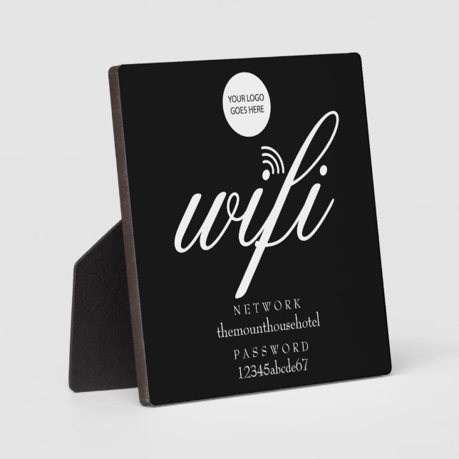Plaque Photo Réseau Wifi et mot de passe Votre logo (Recto)