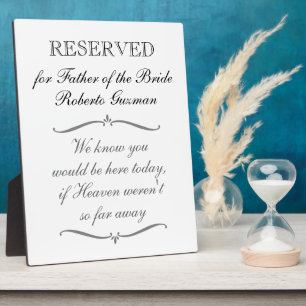 Plaque Photo Réservé pour le mémorial du Père de la Mariée