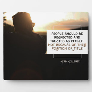 Plaque Photo Respecté Et Confiance En Tant Que Gens