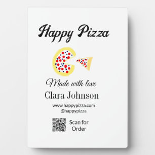 Plaque Photo Restaurant de pizzas café pizzeria scannez le code