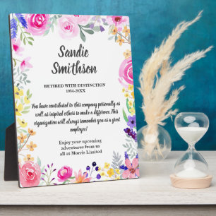 Plaque Photo retirement gift for boss, employee, long service