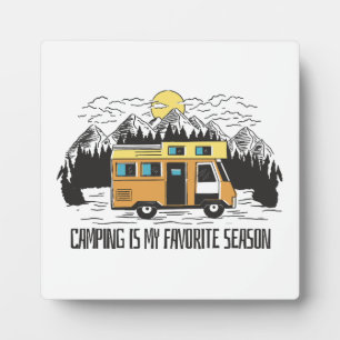 Plaque Photo Retraite en camping-car à la montagne