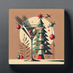 Plaque Photo Retro 50s Jet Set Christmas Tree Martini<br><div class="desc">Welcome to my Mid Century Fantasy World! Designs in this store are born of growing up in a Mid Century home complete with Martini loving parents.  Break out the cocktails.  Merging fact with fantasy within Mid Century Modern,  Jazz,  Retro Futuristic,  Atomic and Space Age Designs.</div>
