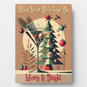 Plaque Photo Retro 50s Jet Set Noël Martini Arbre