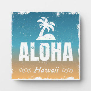 Plaque Photo Retro Aloha Hawaii