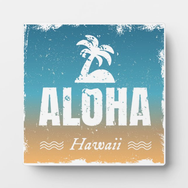 Plaque Photo Retro Aloha Hawaii (Devant)