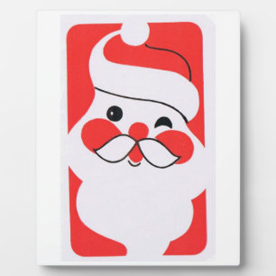 Plaque Photo Retro Jolly Santa Claus