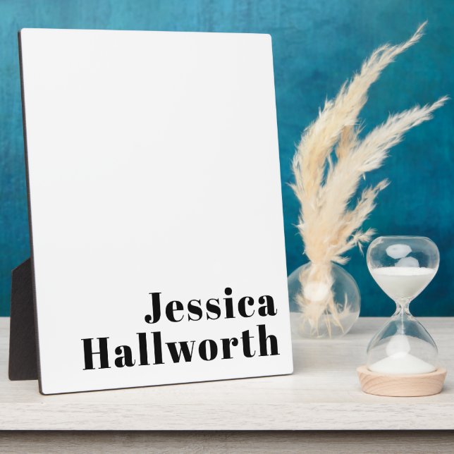 Plaque Photo Rétro Moderne Nom minimum ou Modèle d'entreprise (Côté)