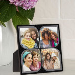 Plaque Photo Retro Pinwheel Fleur Pétale 4 Photo Collage noir<br><div class="desc">Élégant affichage photo en noir et gris avec collage photo style rotule rétro. Le modèle photo est configuré pour ajouter 4 de vos photos préférées, qui sont automatiquement affichées dans les formes pétales de fleurs. Si vous avez un problème avec le placement d'image, essayez de recadrer votre photo à un...</div>